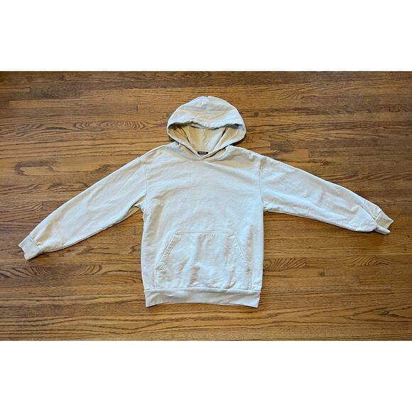 TALENTLESS Cream 100% Cotton Pullover Sweatshirt Hoodie Top  Mens Size Medium - Picture 3 of 10